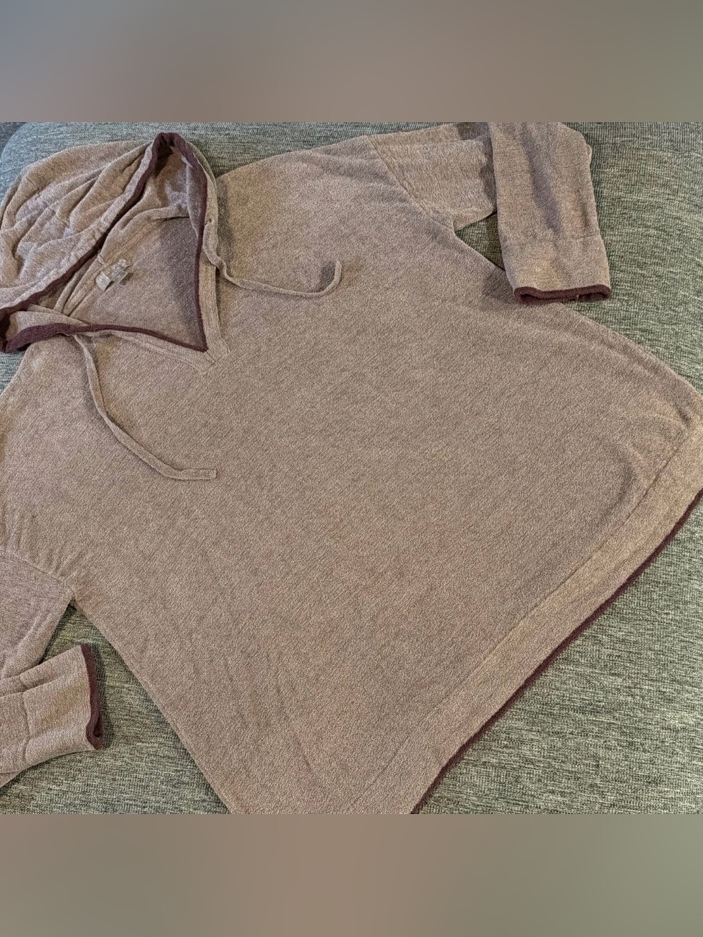 Barefoot Dreams Cozy Chic Ultra Lite® Tipped Contrast Hoodie Mocha Brown 2X